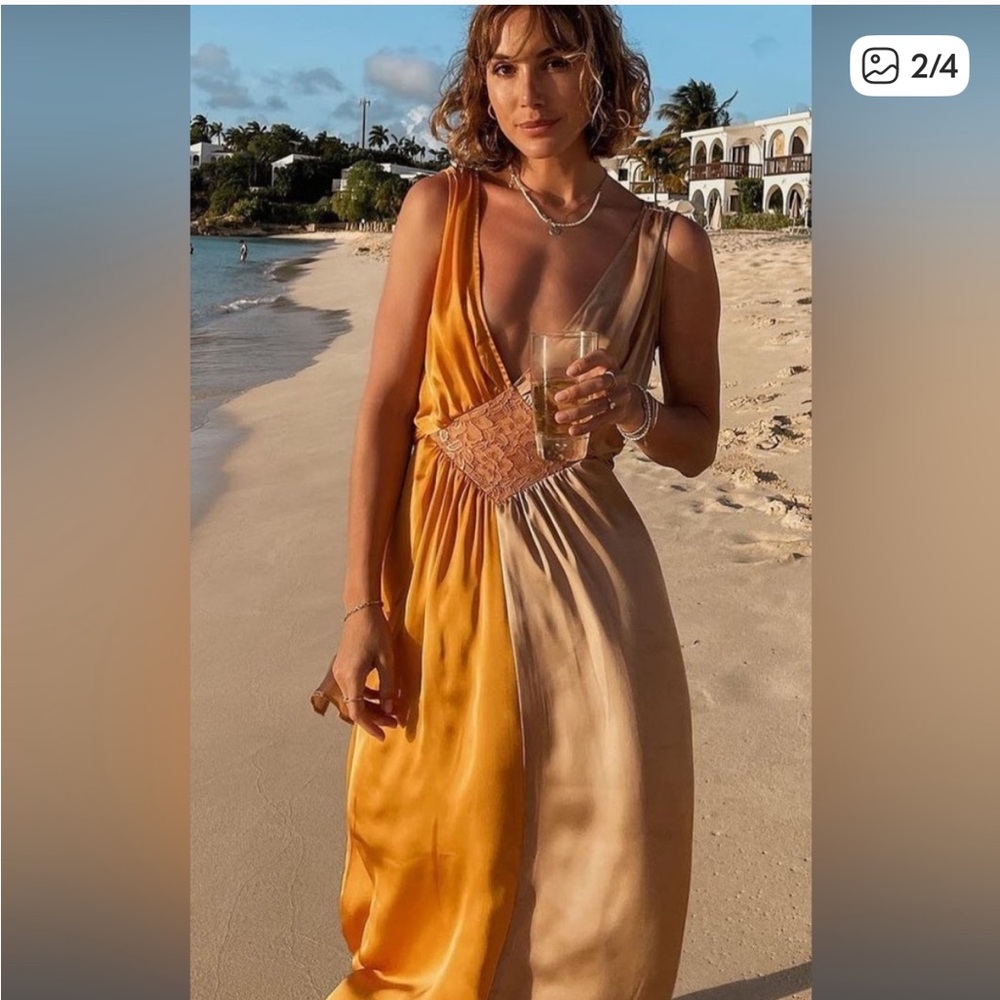 Two-Tone Maxi Dress